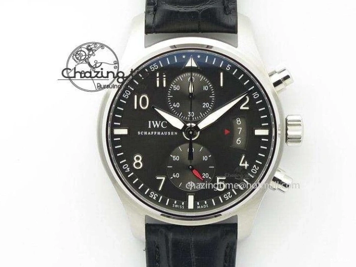 MIROTIME 0103 Pilot Chrono IW377726 ZF 1:1 Best Edition Green Dial on Brown Leather Strap A Trendsetting 7125